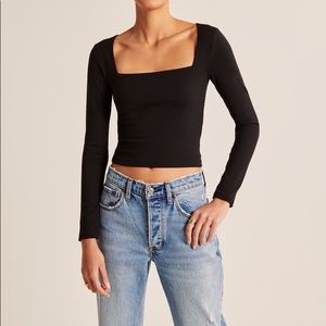 Abercombie & Fitch Double-Layered Seamless Fabric Squareneck Top